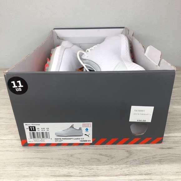 Puma Golf Shoes Ignite PWRADAPT Leather 2.0 Men's White 192989-01 US 11 - Picture 7 of 7